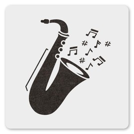 MAGJUCHE Saxophone Stencil 6 Inches, Reusable Musical Instrument Stencil for Painting DIY Crafts Decor