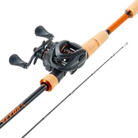 IM7 Carbon Fiber Baitcasting Rod Reel Combo 7+1 BB System Bass Fishing Pole 7.0:1 Gear Ratio for Effective Rod FishingDefault: Default