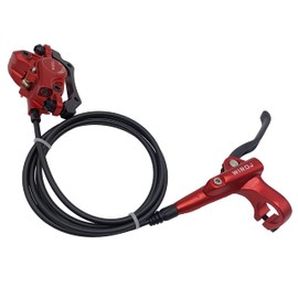 WIROJ Mountain Bike Hydraulic Disc Brake Set, Front & Rear Disc Brake Kit Fit Bicycle MTB XC Trail, e-Bike, Fat Bike, Upgrade kit for Mechanical Disc Brake (Red - Left Front & Right Back)