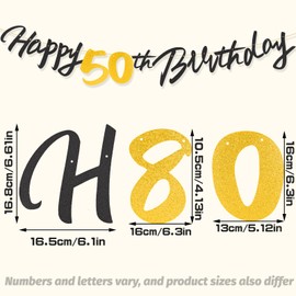 Black Gold 60th Birthday Decorations Banner for Women Men, Happy 60th Birthday Black Gold Banners Him Her Party Supplies Decorations