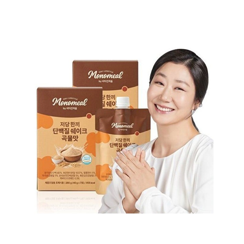 비타민마을 [VV비타민마을]비타민마을 모노밀 저당 한끼 단백질쉐이크 파우치 곡물맛 크런치 40g