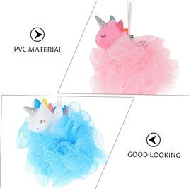 Healeved 2pcs Unicorn Shower Foaming Balls Gentle Exfoliating Bath Sponge for Body Cleansing Cartoon Design for Adults