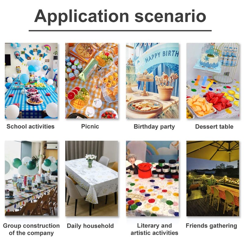 Table Cover - Rectangular Decorative Table Cloth - Reusable Waterproof