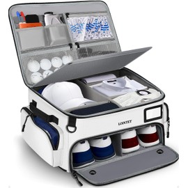 Golf Trunk Organizer, Waterproof Car Golf Locker with Separate Ventilated Compartment for 2 Pair Shoes, Golf Storage for Balls, Tees, Cap, Clothes, Gloves, Accessories, Gifts for Men, Women