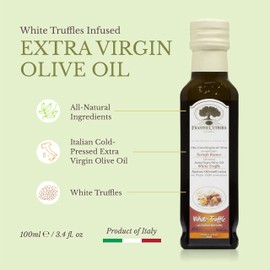 Bellina White Truffle Oil - Flavored Olive Oil With Truffle for Dipping Bread and Cooking - Infused Olive Oil Made With Real Truffles and Gourmet Italian Olive Oil from Italy