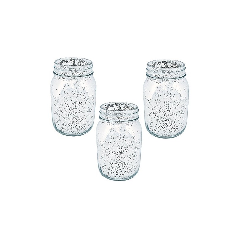 Silver Mercury Glass Mason Jars (bulk set of 12) Wedding