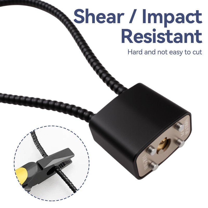 Pack of 2 Cable Lock with Key, Small Cable Lock