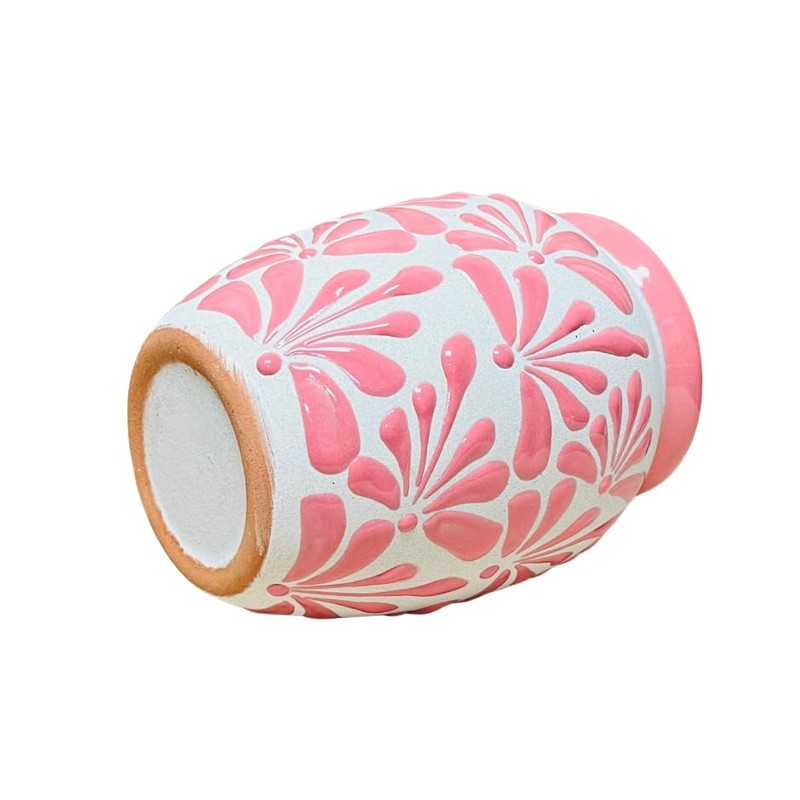 Pink Espiga Plumeado Bola Clay Vase - Florero Barro -