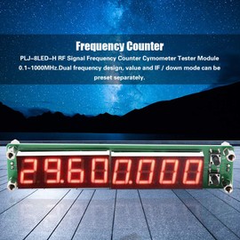 Yuecoom Frequency Counter, RF Signally Frequency Counter, PLJ 8LED H RF Signally Frequency Counter Cymometer Tester Module Signally Frequency Counter 0.1to 1000MHz (Backlit Font red)