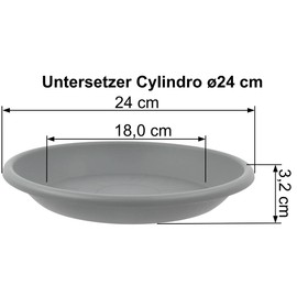 MePla Flower Pot Saucer for Cilindro Planter, Round Plastic Saucer, Weatherproof Planter, UV-Resistant, Diameter 24 cm, Terracotta