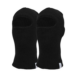 TopHeadwear 2 Pack Face Ski Mask 1 Hole Balaclava, 2 PK Black