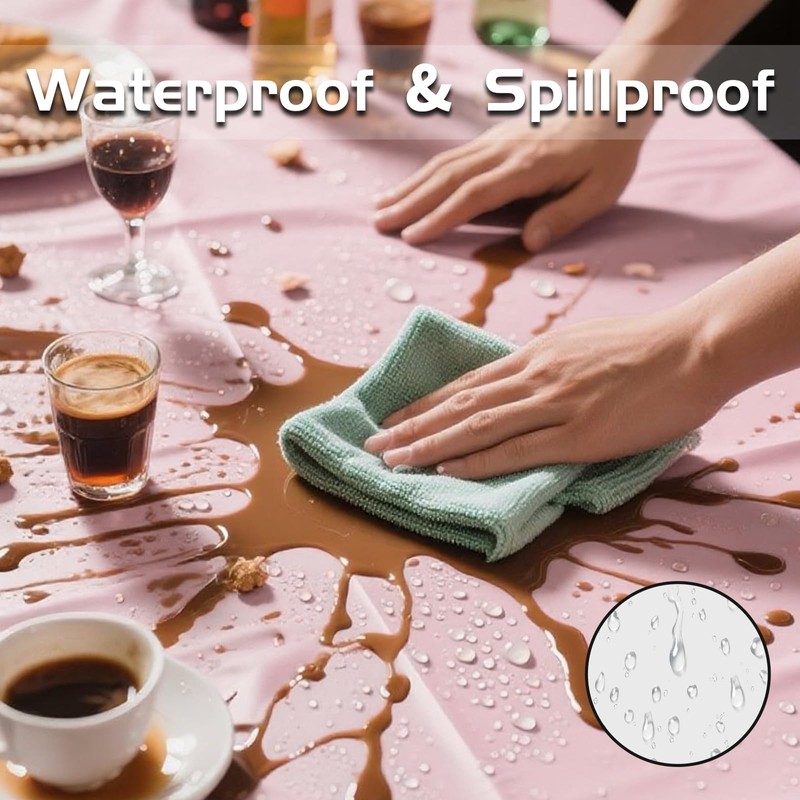 Glomii Plastic Table Cloth Disposable 8 Pack, 137 x 274cm