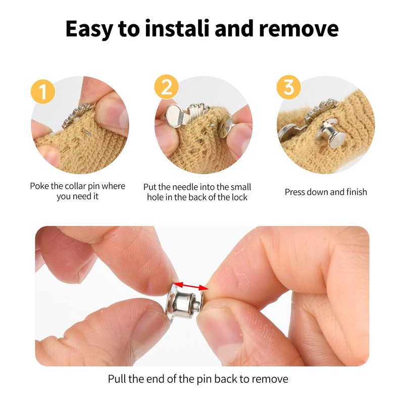 60PCS Locking Pin Backs Metal Pin Backs Keepers Locking Clasp