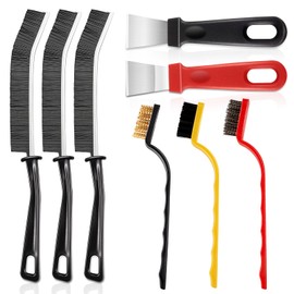 MixS Live 8 Pcs Hard Bristle Crevice Cleaning Brush,Multifunctional Cleaning Brush Tool,Crevice Cleaning Brush for Home,Bathroom,Kitchen,Blind,Vehicle,Faucets,Toilet,Sliding Door Track