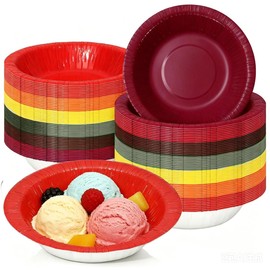 60Pcs Fall Paper Bowls Autumn Disposable Serving Bowls