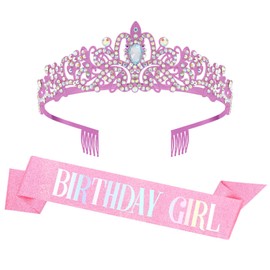 Birthday Crowns & Tiara for Women, Girl Sash - Pink & More, Accessories