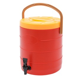 Insulated Beverage Dispenser 6.6 Gallon - Ice & Hot Drink Dispenser, Portable Cooler with Spout and Handles, Outdoors Jug for Hot Water Coffee, Chocolate, Tea, Cold Milk, Cocoa, Red