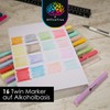 OfficeTree 16 Mini Alcohol Marker Pens - Pastel Colours -