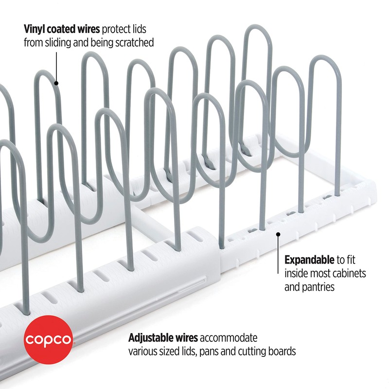 Copco Lid Organizer, 10.9 x 6.2 x 6.7 inches, white