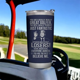 Golf Gifts for Men, Dad, Grandpa, Him, Husband, Uncle on Fathers Day, Birthday, Christmas - Funny Father Day Golf Tumbler from Daughter, Son, Stainless Steel, Double Insulated, Hot/Cold, Navy