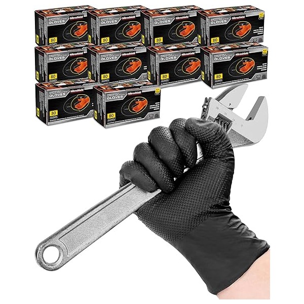 9mil Heavy Duty Disposable Nitrile Gloves -Chemical Resistant,Latex Free Rubber