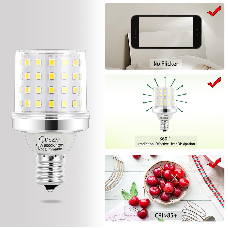 E17 Super Bright LED Bulb,15W Intermediate E17 Base LED G14