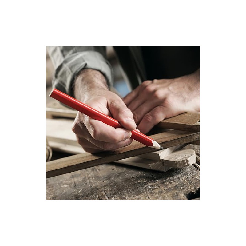 Dekton 7 Piece Pencil and Sharpener Set-175mm Oval Section Carpenter