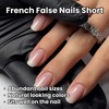 24Pcs False Nails for Woman,Pink Gradient Stick on N/ails,Acrylic Full