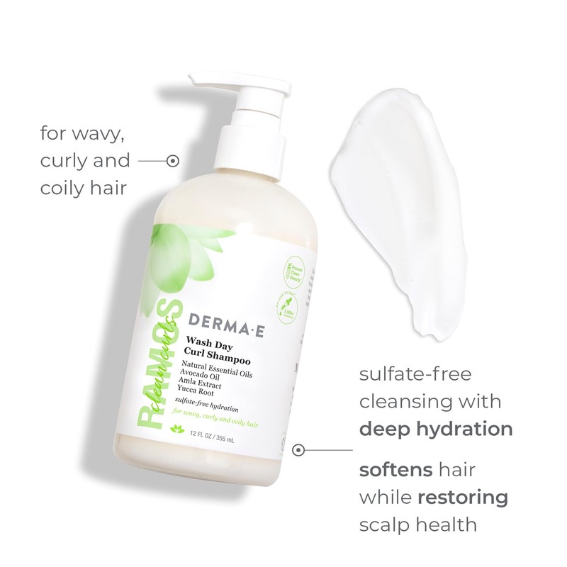 Derma E Ramos Wash Day Curl Shampoo, 12 oz