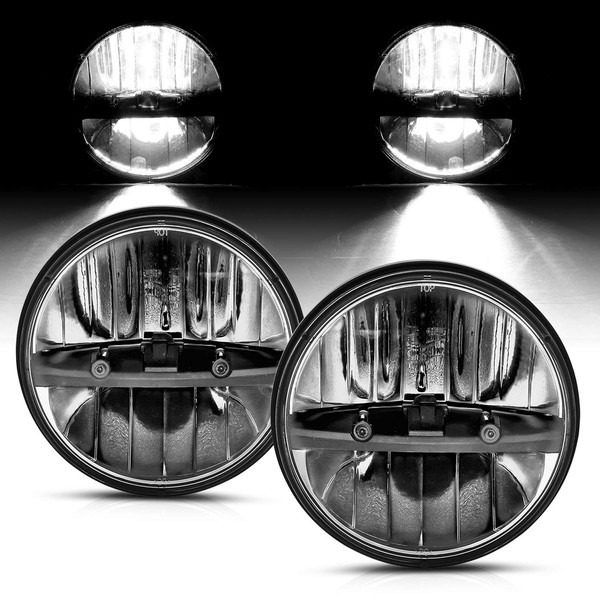 AmeriLite 2 x 7 Inch Round High Power LED Silver