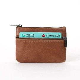 Coin Purse Men Coin Holder Soft Cow Leather Wallet Purses Coin Purse Cash Key Holder Money Pouch Ladies Brown