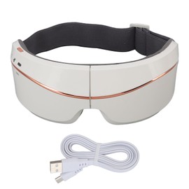 Eye Massager Smart Bluetooth Heating Vibration USB Charging Eye Massage Machine for Home Dorm White