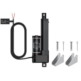 Justech 12V Heavy-Duty Linear Actuator 660lbs/3000N-4inch/100mm Silent IP65 Electric Actuator with Brackets for Electric Windows, RV Adjustments, Solar Trackers, Industrial Machinery, Black
