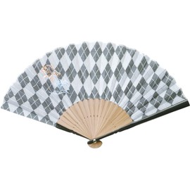 Ken Onishi Sales Embroidery Jacquard Fan, 9.1 inches (23 cm), Wave Rabbit