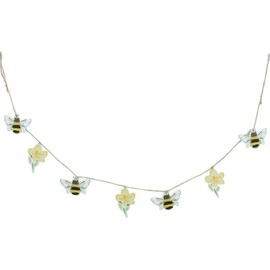 Crafty Capers Gisela Graham 1.2m Wooden Bee & Buttercup Flower Spring or Easter Garland