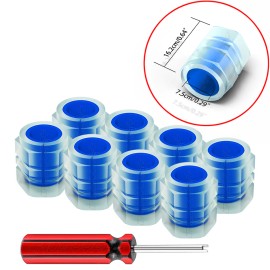CHUSYYRAY 8PCS Blue Plastic Tire Valve Caps - Universal Fit Car Wheel Stem Covers