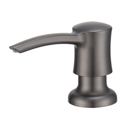 Kmeino Soap Dispenser for Kitchen Sink, Built in Sink Soap Dispenser Dark Gray ABS Pump Head with 11 Ounce Soap Bottle