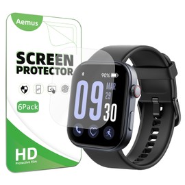 Aemus Screen Protector Compatible for Fitpolo GTX12 Smart Watch 1.99" (6 Pack) Clear TPU Soft Film, Compatible for aeac, Tensky Fitness Watch Screen Film