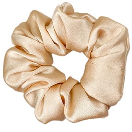 Xinmurffy 100% seda de morera para el cabello de las mujeres, estampado floral, seda satinada, gruesa y elástica, 19 momme, 3 cm (champán)