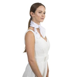 Basic Sense Super Soft Classic 50s 60s Plain Solid Satin Silk Feeling Square Scarf, 20 x 20 inches(50 X 50 cm), White