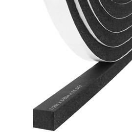 Storystore Weather Stripping Door Seal Strip, 1/2In x 3/8In x 16.5FT Self Adhesive Foam Tape for Door Window Insulation Soundproofing Weatherstrip, High Density Foam Seal for Doors Windows Furniture