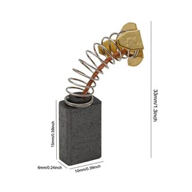 TorSor 15 Pack Motor Carbon Brushes Replacement with Pigtail Spring Wire 15x10x6mm Carbon Brush for Electric Harbor Freight Driver Impact Gun Vacuum Power Tool Hammer Drill Angle Grinder Edger Motors