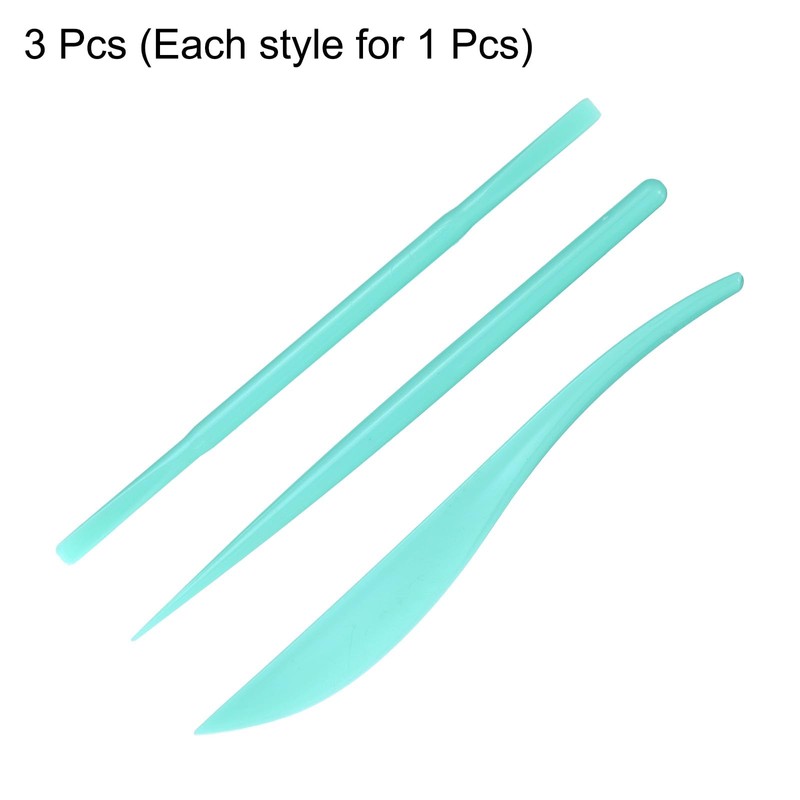 sourcing map 3pcs Plastic Clay Tools Double-Headed Crafts Modeling kit