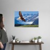 CANVAS ON DEMAND Bald Eagle in Flight with Mendenhall Wall