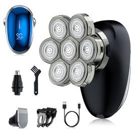 Head Shaver for Bald Men - Electric Razors for Men 7D Waterproof Electric Shaver Kit, Cordless Wet/Dry Head Shaver for Men with LED Display and Nose Trimmer