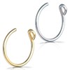 Fake Clip On Lip Ring - 20 Gauge 14k Gold