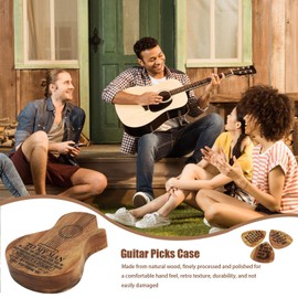 Guitar Plectrum Holder - Wooden Plectrums Organizer with Guitar Picks,Guitar Pick Holder Case, Plectrums Organizer for Acoustic Electric Guitar