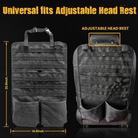 2 Pack Tactical Car Seat Back Organizer | Truck Gun Rack | Molle Panel for Vehicle Hunting Accessories, Tools, Gears Storage Universal Fits Truck SUV Pickup