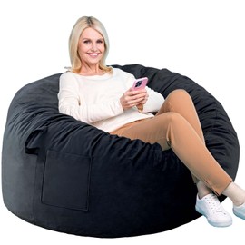 breadsac Bean Bag Chairs, Memory Foam Stuffing Bean Bag Chair for Adults/Teens/Kids, Velvet Lazy Sofa Furniture with Removable High-Rebound Memory Foam for Living Room Bedroom College Dorm