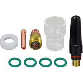 RIVERWELD TIG Stubby Gas Lens Collet Body 17GL332 3/32" Collet 10N24S and Glass Cup #12 Kit for DB SR WP 17 18 26 TIG Torch Welding Accessories 9pcs